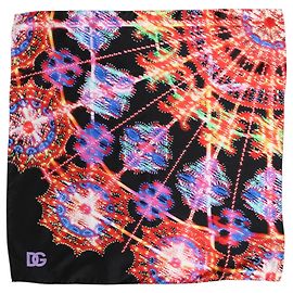 Dolce & Gabbana Foulard quadrato stampato multicolore nero