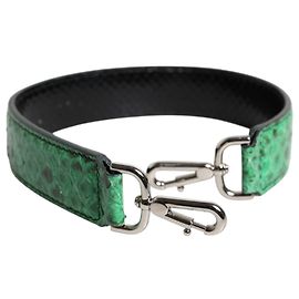 Dolce & Gabbana Borsa in pelle esotica nera e verde con tracolla