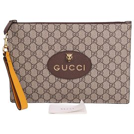 Gucci Borsa a Pochette Canvas Neo Vintage Strap Clutch Bag