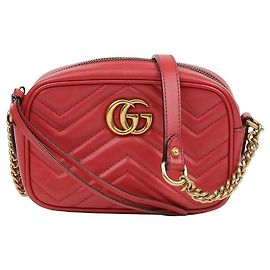 Gucci Mini Borsa a Tracolla GG Marmont Matelassé Rossa