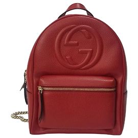 Gucci Soho Chain Rucksack aus rotem Leder