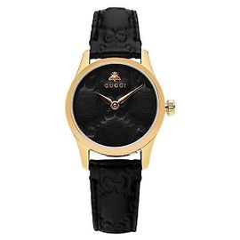 Gucci G-Timeless GG Dial Women's Leather Watch