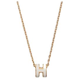 Hermès Collar Mini Pop para mujer Yellow Gold Blanc