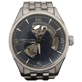Autre Marque Montre pour homme Jazzmaster Open Heart en acier, automatique, cadran bleu