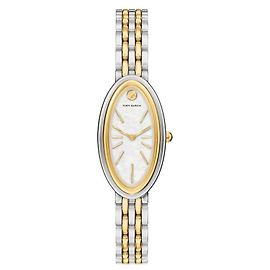 Tory Burch (The Oval) Damenmetalluhr aus Perlmutt