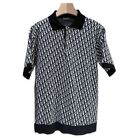 Dior Camiseta de manga corta con cuello polo en jacquard Oblique
