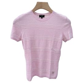 Chanel Prenda de punto de manga corta en cashmere para mujer, rosa