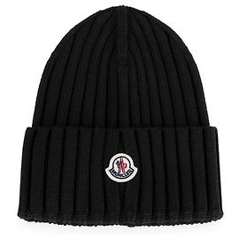 Moncler Bonnet en maille avec patch logo