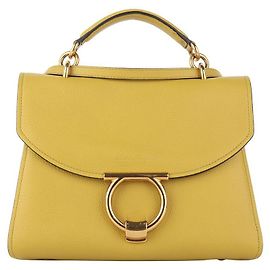 Salvatore Ferragamo Borsa a tracolla Margo Gancini Gold con manico superiore