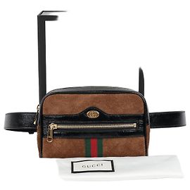Borsa a cintura Gucci Ophidia marrone in scamosciato