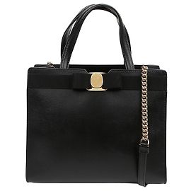 Salvatore Ferragamo Borsa media con manico nera