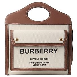 Burberry Mini bolso bandolera bicolor con bolsillo de lona