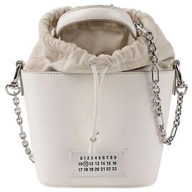Maison Martin Margiela Kleiner Leder-Bucketbag Weiß
