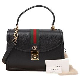 Gucci Picca Borsa a Tracolla e Manico Ophidia Nera