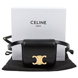 Céline Mini Claude in vitello lucido nero