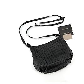 Bottega Veneta Intrecciato Hobo Bag Schwarz Leder