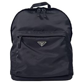Prada Nylon Triangle Logo Tessuto Backpack Black