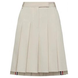 Thom Browne Plissierter Baumwollrock Beige
