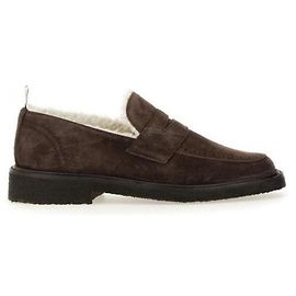 Thom Browne Mocassini Penny in camoscio Signature RWB