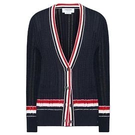 Thom Browne Camisa de manga larga a rayas con punto Baby Ladder