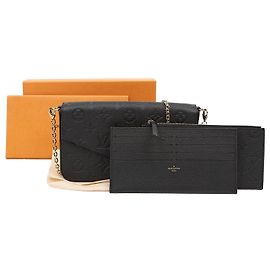Louis Vuitton Pochette Felicie Chain Monogram Empreinte Leather Crossbody Bag Black