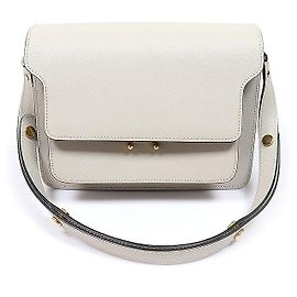 Marni Sac à épaule Trunk Medium en Saffiano Gris