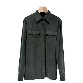 Tom Ford Camicia in cotone con colletto e taschino Khaki
