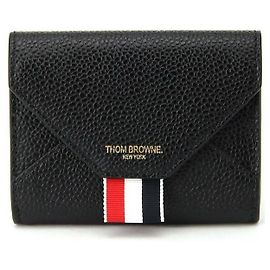 Thom Browne Porta-cartões envelope em couro Pebble Grain
