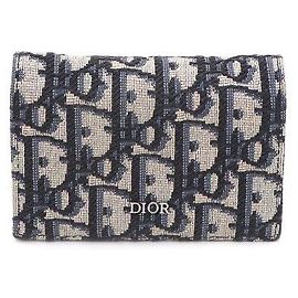 Dior Tarjetero Oblique Beige y Negro
