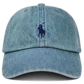 Ralph Lauren Denim-Sportkappe mit gesticktem Pony-Logo Blau