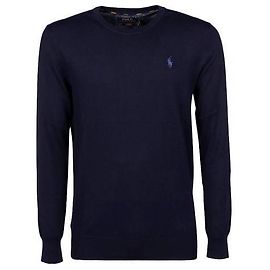 Ralph Lauren Malha de Algodão Slim Fit com Logótipo Pony Navy