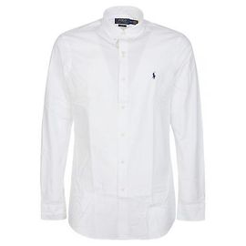 Ralph Lauren Slim Fit Popeline-Hemd mit gesticktem Pony-Logo Weiß