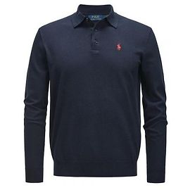 Ralph Lauren Tejido de punto de algodón con bordado Pony Blue