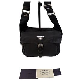 Prada Bolsa de ombro de nylon unissex (Item raro, cartão de garantia)