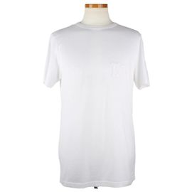 Dior T-Shirt mit kurzen Ärmeln aus Terry-Stoff und gesticktem Logo Weiß