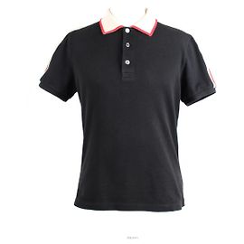 Gucci T-shirt polo a righe in cotone a maniche corte