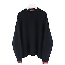 Gucci Camisola Oversized em Lã e Cachemir Web Trim XS
