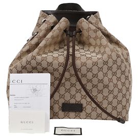 Gucci Jacquard Canvas Drawstring Backpack