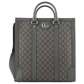Gucci Ophidia Medium Document Tote Bag aus GG Supreme Canvas in Grau