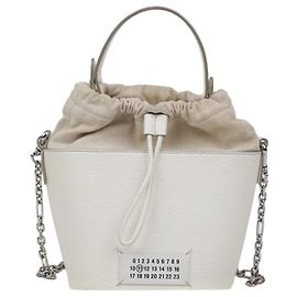 Maison Martin Margiela Mini borsa secchiello da donna in tela bianca