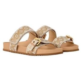 Louis Vuitton Spring Diya Flat Comfort Mule Monogramm Raffia