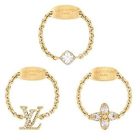 Louis Vuitton Conjunto de Anéis Lady LV Anel Dourado