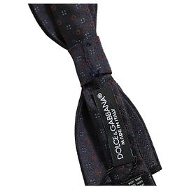 Dolce & Gabbana Papillon regolabile con motivo a diamante blu scuro
