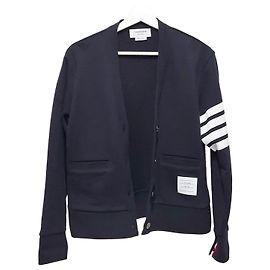 Thom Browne Cardigan classique à col en V en loopback