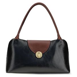 Versace Sac à épaule Bos Taurus en cuir de veau noir