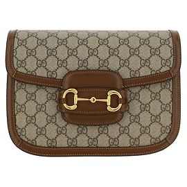 Bolsa de ombro Gucci Horsebit GG Supreme Bege