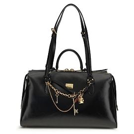 Dolce & Gabbana Black Calf Leather Bos Taurus Shoulder Bag