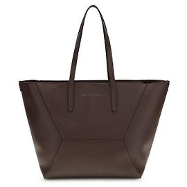Brunello Cucinelli Sac à épaule Bos Taurus en cuir de veau marron