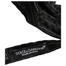 Dolce & Gabbana Papillon regolabile in seta a righe nere da uomo