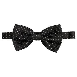 Dolce & Gabbana Papillon Regolabile in Seta a Pois Neri da Uomo